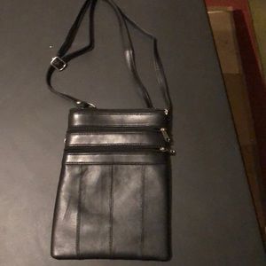 Black leather purse